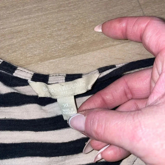 OFF WHITE/BLACK BANANA REPUBLIC RELAXED FIT DRESS 3/4” SLEEVES SIZE XTRA LARGE - Picture 10 of 16